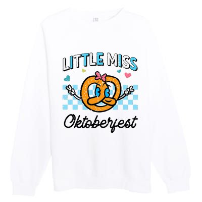 Little Miss Oktoberfest Pretzel German Premium Crewneck Sweatshirt