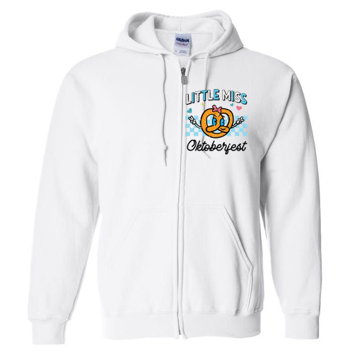 Little Miss Oktoberfest Pretzel German Full Zip Hoodie