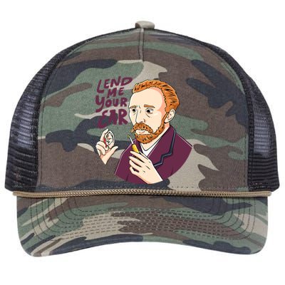 Lend me our ear Design for an Van Gogh Art Lover Retro Rope Trucker Hat Cap