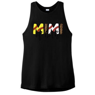 Leopard Mimi Of Both Baseball Softball Grandma Mother's Day Ladies PosiCharge Tri-Blend Wicking Tank