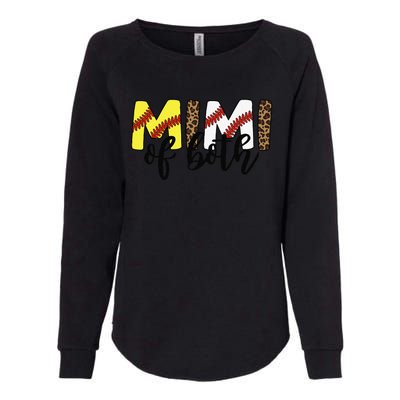 Leopard Mimi Of Both Baseball Softball Grandma Mother's Day Womens California Wash Sweatshirt