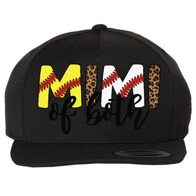 Leopard Mimi Of Both Baseball Softball Grandma Mother's Day Wool Snapback Cap