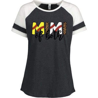 Leopard Mimi Of Both Baseball Softball Grandma Mother's Day Enza Ladies Jersey Colorblock Tee