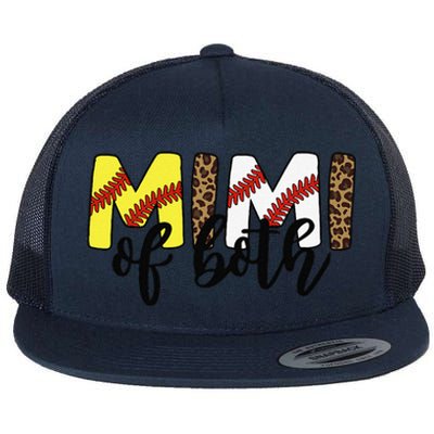 Leopard Mimi Of Both Baseball Softball Grandma Mother's Day Flat Bill Trucker Hat