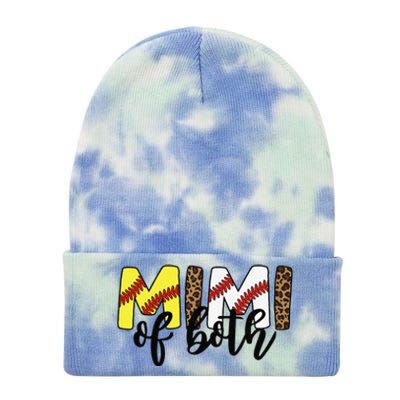 Leopard Mimi Of Both Baseball Softball Grandma Mother's Day Tie Dye 12in Knit Beanie