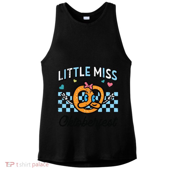 Little Miss Oktoberfest Pretzel German Ladies PosiCharge Tri-Blend Wicking Tank