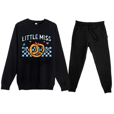 Little Miss Oktoberfest Pretzel German Premium Crewneck Sweatsuit Set