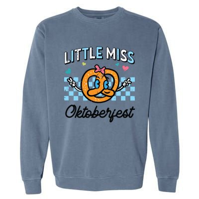 Little Miss Oktoberfest Pretzel German Garment-Dyed Sweatshirt