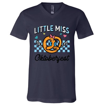 Little Miss Oktoberfest Pretzel German V-Neck T-Shirt