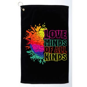 Love Minds of all Kinds Neurodiversity Autism Awareness Platinum Collection Golf Towel