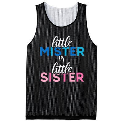 Little Mister or Little Sister Gender Reveal Mesh Reversible Basketball Jersey Tank