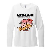 Little Miss Obsessed With Her Dog Funny Design Womens CVC Long Sleeve Shirt