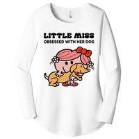 Little Miss Obsessed With Her Dog Funny Design Women's Perfect Tri Tunic Long Sleeve Shirt