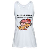 Little Miss Obsessed With Her Dog Funny Design Ladies Essential Flowy Tank