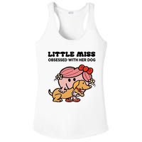 Little Miss Obsessed With Her Dog Funny Design Ladies PosiCharge Competitor Racerback Tank