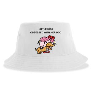 Little Miss Obsessed With Her Dog Funny Design Sustainable Bucket Hat