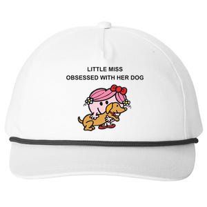 Little Miss Obsessed With Her Dog Funny Design Snapback Five-Panel Rope Hat