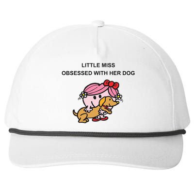 Little Miss Obsessed With Her Dog Funny Design Snapback Five-Panel Rope Hat