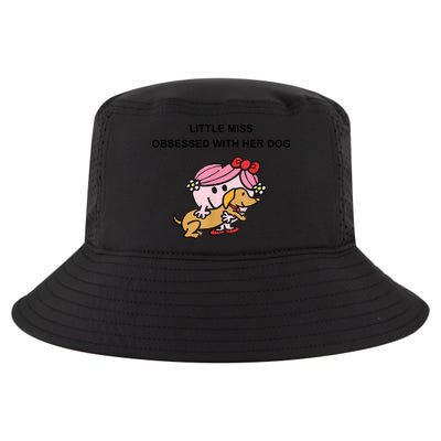 Little Miss Obsessed With Her Dog Funny Design Cool Comfort Performance Bucket Hat