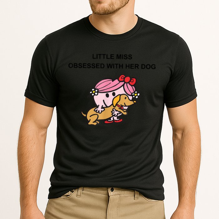 Little Miss Obsessed With Her Dog Funny Design Cooling Performance Crew T-Shirt