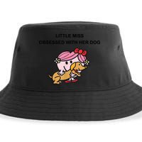 Little Miss Obsessed With Her Dog Funny Design Sustainable Bucket Hat