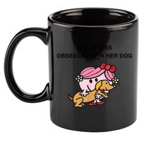 Little Miss Obsessed With Her Dog Funny Design 11oz C Handle Ceramic Mug