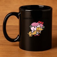 Little Miss Obsessed With Her Dog Funny Design 11oz C Handle Ceramic Mug