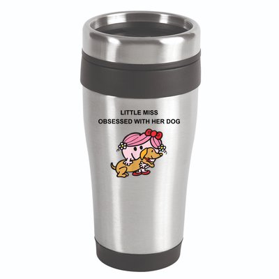 Little Miss Obsessed With Her Dog Funny Design 16oz Travel Tumbler