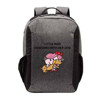 Little Miss Obsessed With Her Dog Funny Design Vector Backpack