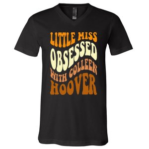 Little Miss Obsessed With Colleen Hoover Bookish Book Lover V-Neck T-Shirt