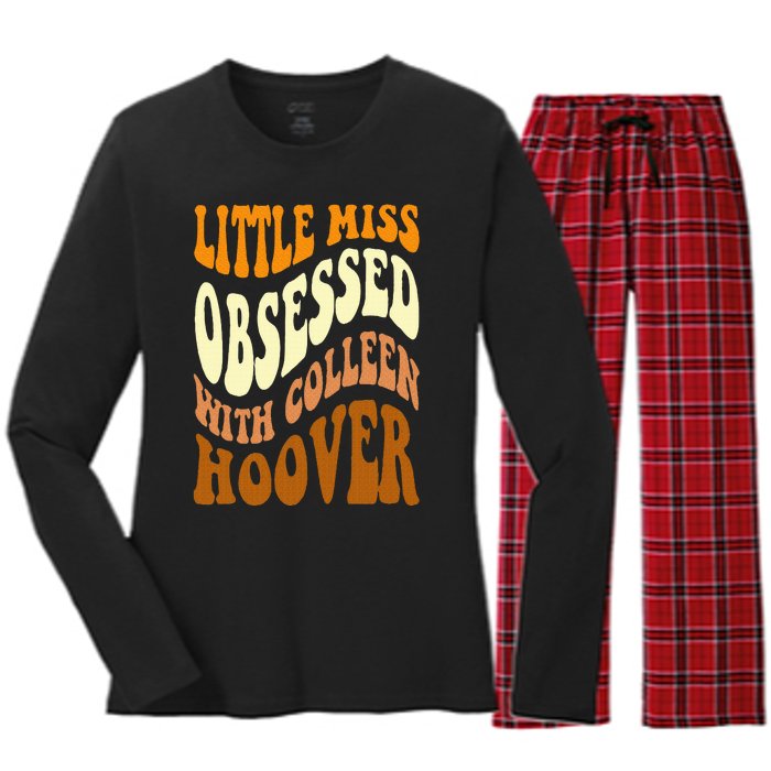 Little Miss Obsessed With Colleen Hoover Bookish Book Lover Women's Long Sleeve Flannel Pajama Set 