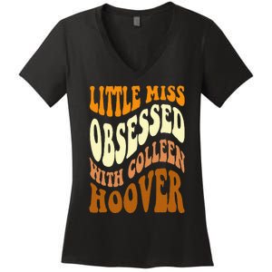 Little Miss Obsessed With Colleen Hoover Bookish Book Lover Women's V-Neck T-Shirt