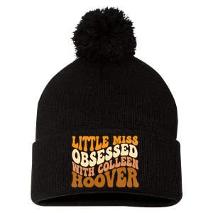 Little Miss Obsessed With Colleen Hoover Bookish Book Lover Pom Pom 12in Knit Beanie