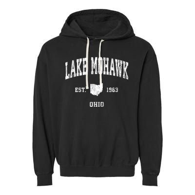 Lake Mohawk Ohio Oh Vintage Athletic Garment-Dyed Fleece Hoodie