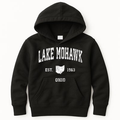 Lake Mohawk Ohio Oh Vintage Athletic Kids Hoodie