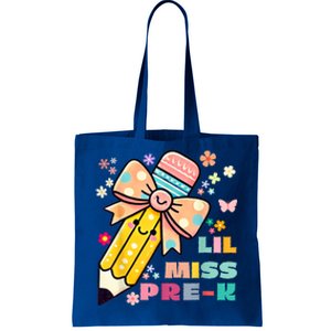 Little Miss Pre K Pencil Bow For Day Of Pre Tote Bag