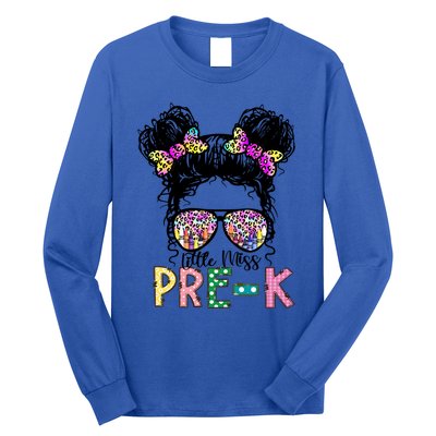 Lil Miss PreK Messy Bun Tie Dye American Cool Gift Long Sleeve Shirt