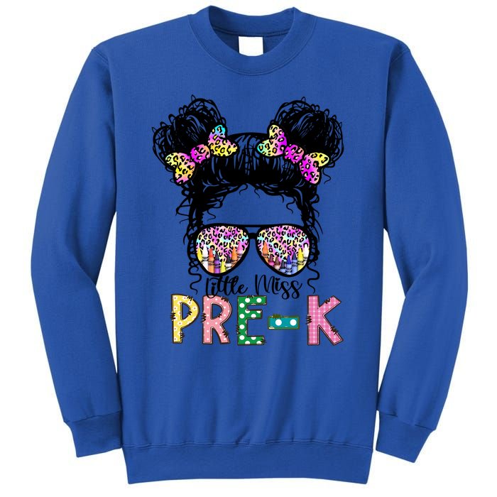 Lil Miss PreK Messy Bun Tie Dye American Cool Gift Sweatshirt