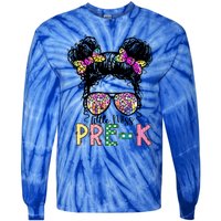 Lil Miss PreK Messy Bun Tie Dye American Cool Gift Tie-Dye Long Sleeve Shirt