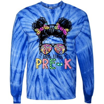 Lil Miss PreK Messy Bun Tie Dye American Cool Gift Tie-Dye Long Sleeve Shirt