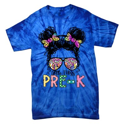 Lil Miss PreK Messy Bun Tie Dye American Cool Gift Tie-Dye T-Shirt