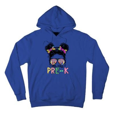 Lil Miss PreK Messy Bun Tie Dye American Cool Gift Tall Hoodie