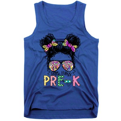 Lil Miss PreK Messy Bun Tie Dye American Cool Gift Tank Top