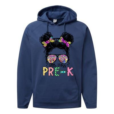 Lil Miss PreK Messy Bun Tie Dye American Cool Gift Performance Fleece Hoodie