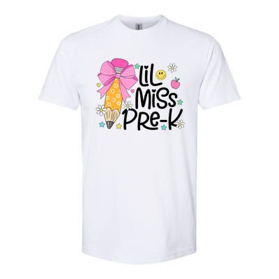 Little Miss Prek Pencil Bow First Day Of School Softstyle CVC T-Shirt