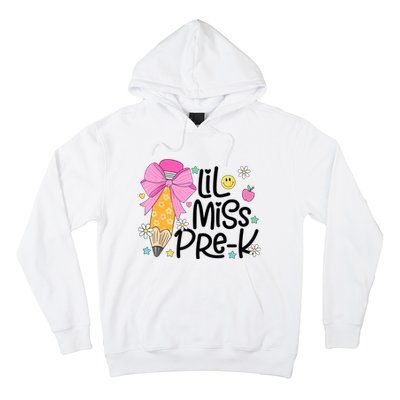 Little Miss Prek Pencil Bow First Day Of School Hoodie