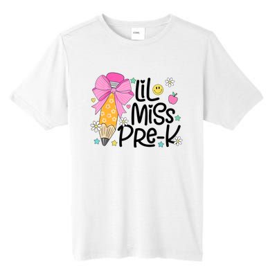 Little Miss Prek Pencil Bow First Day Of School Tall Fusion ChromaSoft Performance T-Shirt