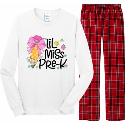 Little Miss Prek Pencil Bow First Day Of School Long Sleeve Pajama Set