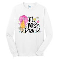 Little Miss Prek Pencil Bow First Day Of School Tall Long Sleeve T-Shirt