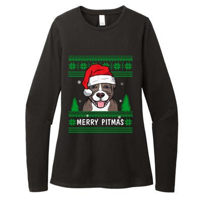 Love My Pitbull Merry Pitmas Pittie Mom Dad Funny Christmas Gift Womens CVC Long Sleeve Shirt